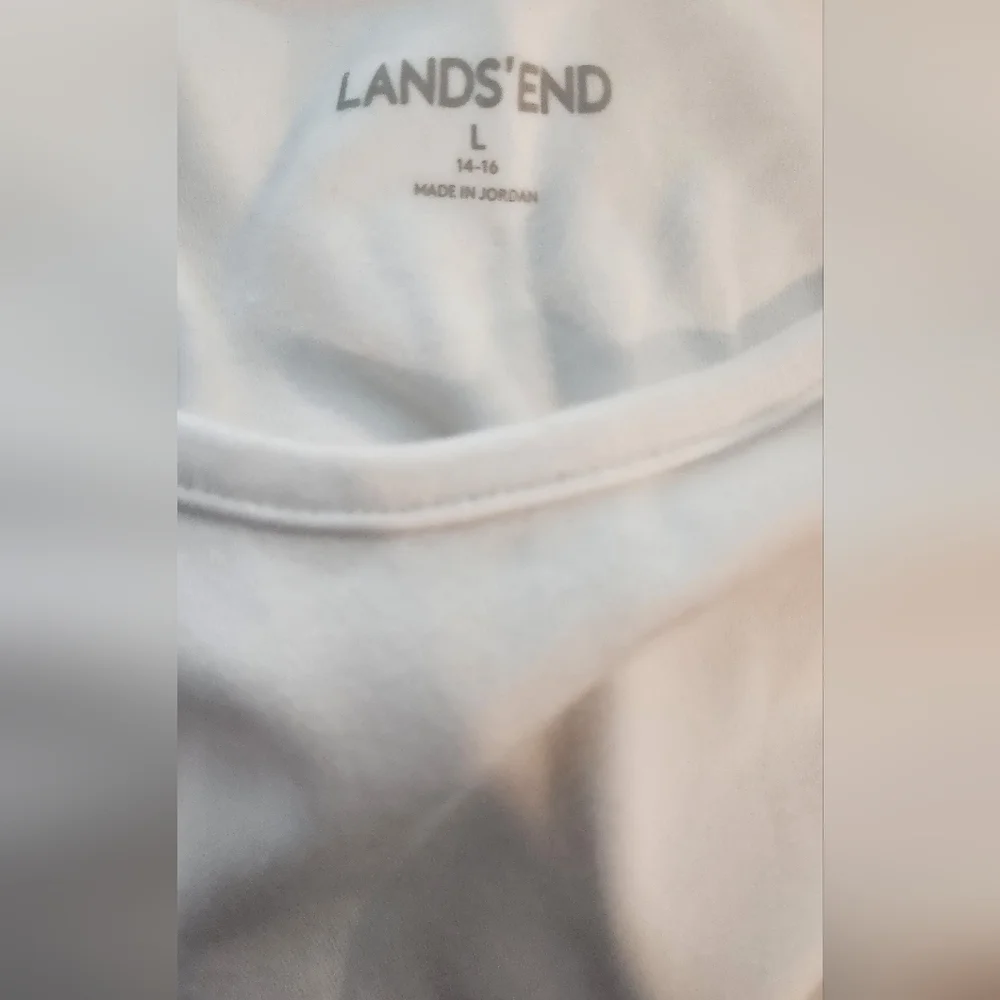 Women's Lands' End White Tank Top, Size L - Picture 2 of 7